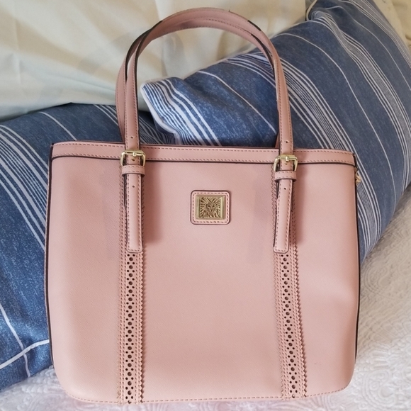 Anne Klein Bags Anne Klein Matte Pink Purse Gold Tone Metal Poshmark